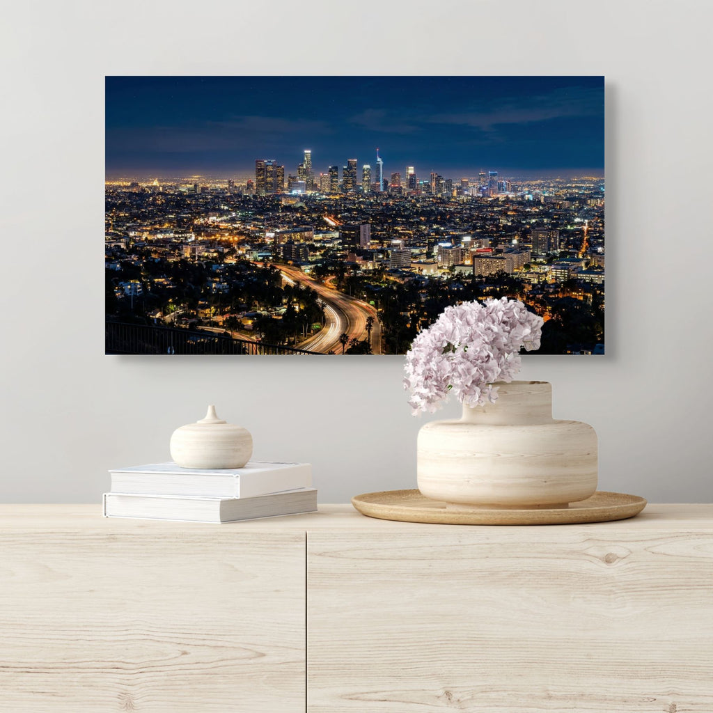 Los Angeles city lights skyline urban photography wall art