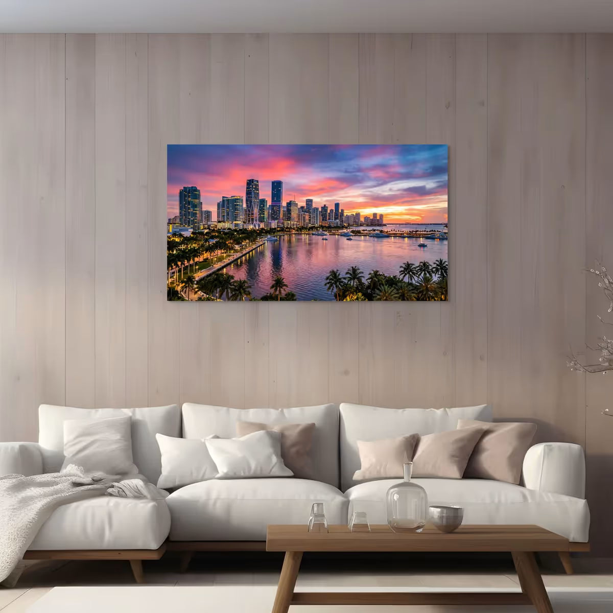 Miami Florida Skyline Canvas Wall Art Miami City Skyline Canvas Print