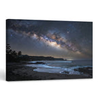 Milky Way Beach Canvas Wall Art Starry Night Ocean Landscape Print