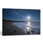 Moonlight Beach Canvas Wall Art Night Ocean Shore Landscape Print