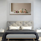 Neutral Rose Trio Canvas Wall Art Soft Beige Floral Print for Elegant Home Decor