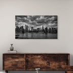 New York City skyline black and white canvas print modern decor