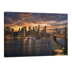 New York City skyline sunset Brooklyn Bridge wall art Manhattan cityscape photography