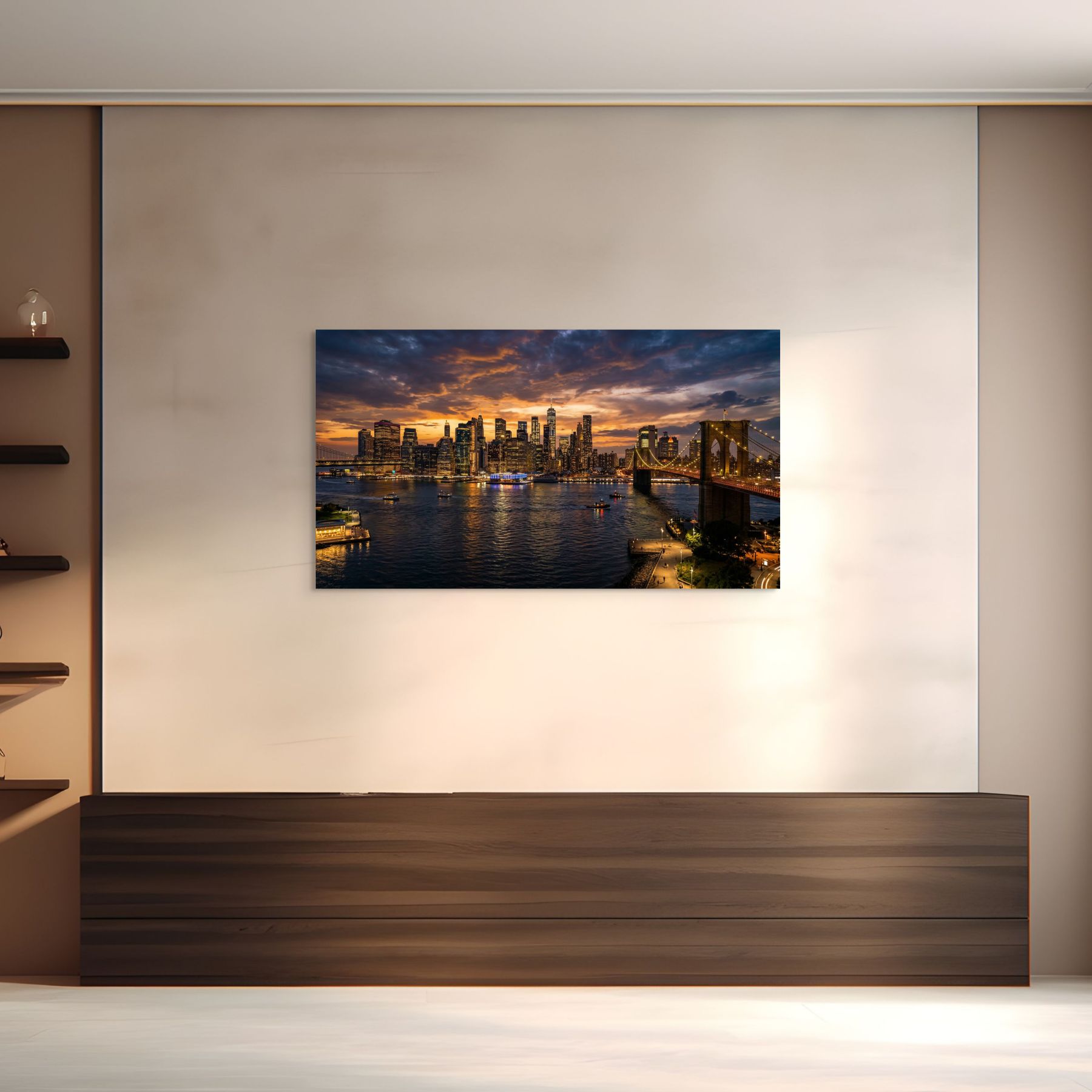 New York City skyline over East River, modern wall art