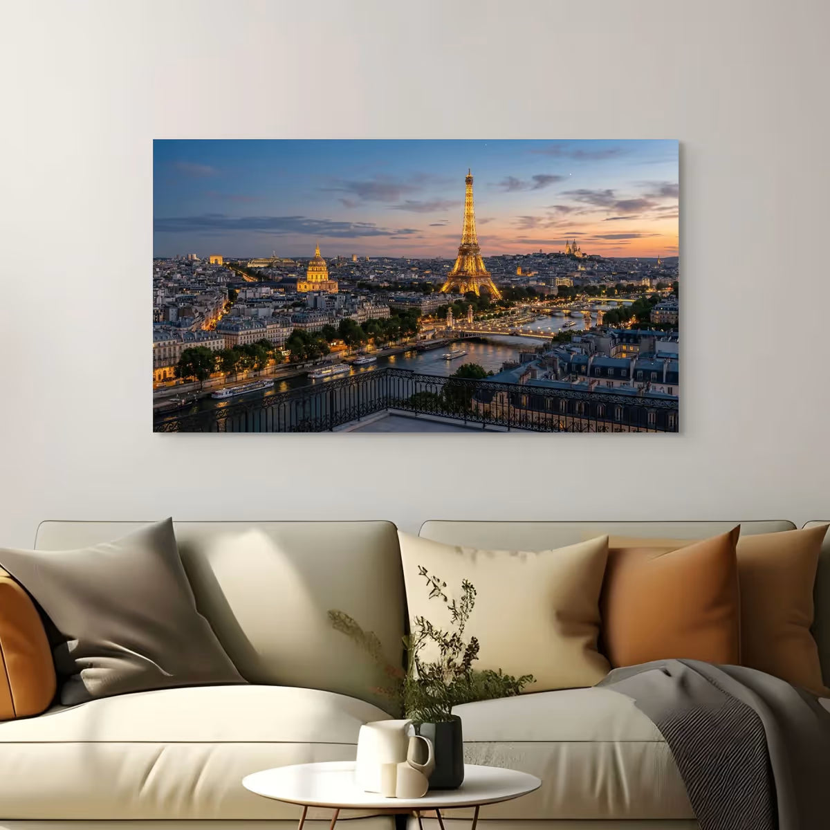 Paris Skyline Canvas Wall Art Paris Cityscape Canvas Print France