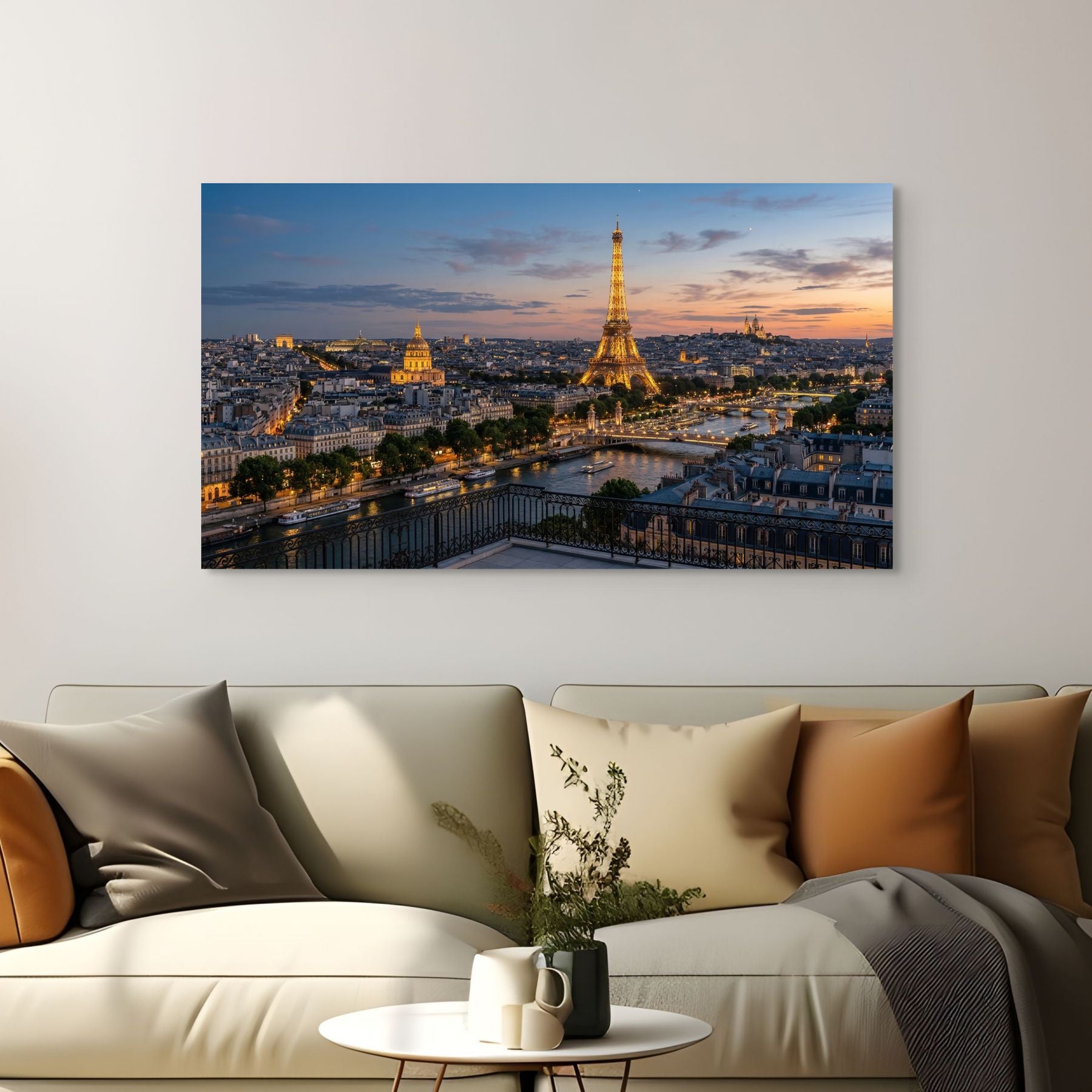 Paris Skyline Canvas Wall Art Paris Cityscape Canvas Print France Secondary image