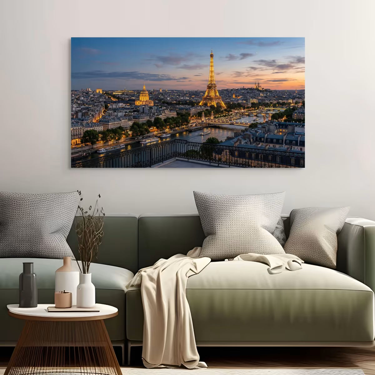 Paris Skyline Canvas Wall Art Paris Cityscape Canvas Print France