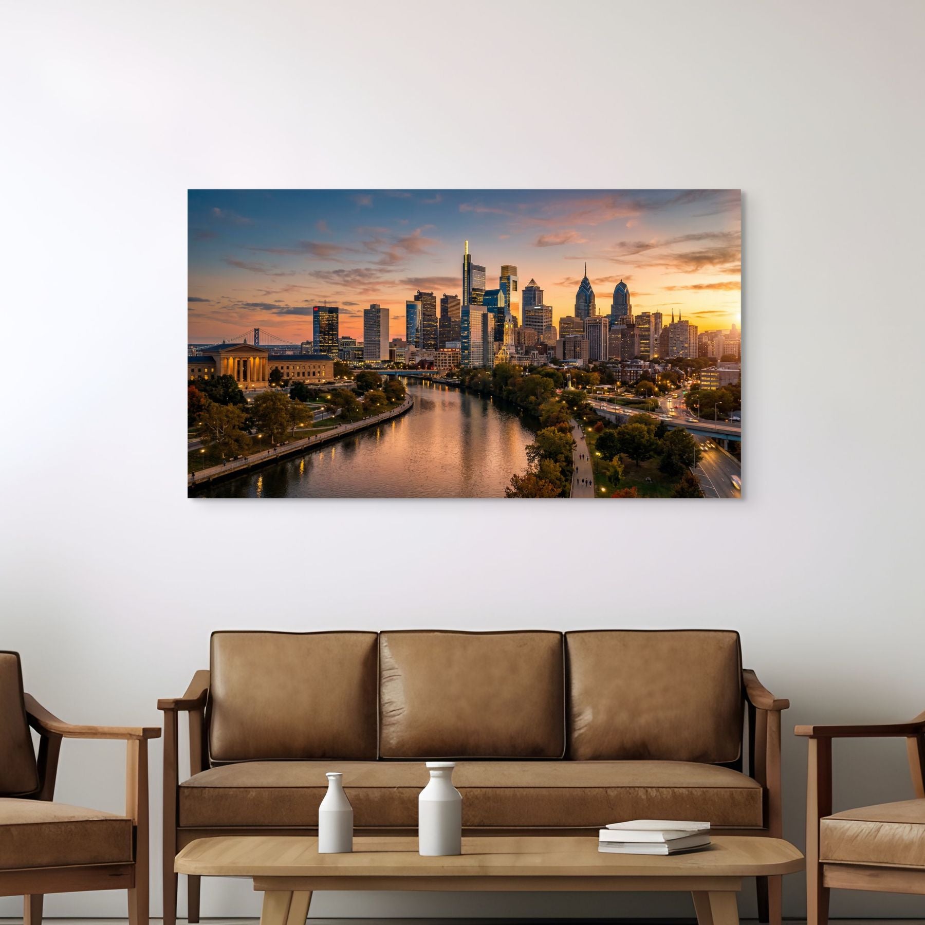 Philadelphia Cityscape Canvas Wall Art Philadelphia Skyline Canvas Print Pennsylvania Secondary image