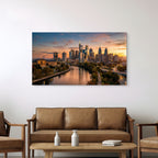 Philadelphia skyline at sunset wall art downtown Philly cityscape print