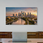 Philadelphia cityscape sunset Schuylkill River skyline print