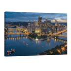 Philadelphia skyline night wall art bridges cityscape Allegheny River print