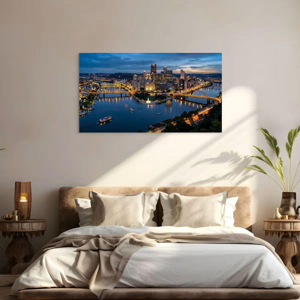Philly Skyline Wall Art Canvas Philadelphia City Skyline Canvas Print
