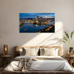 Philly skyline blue hour river reflection city wall decor