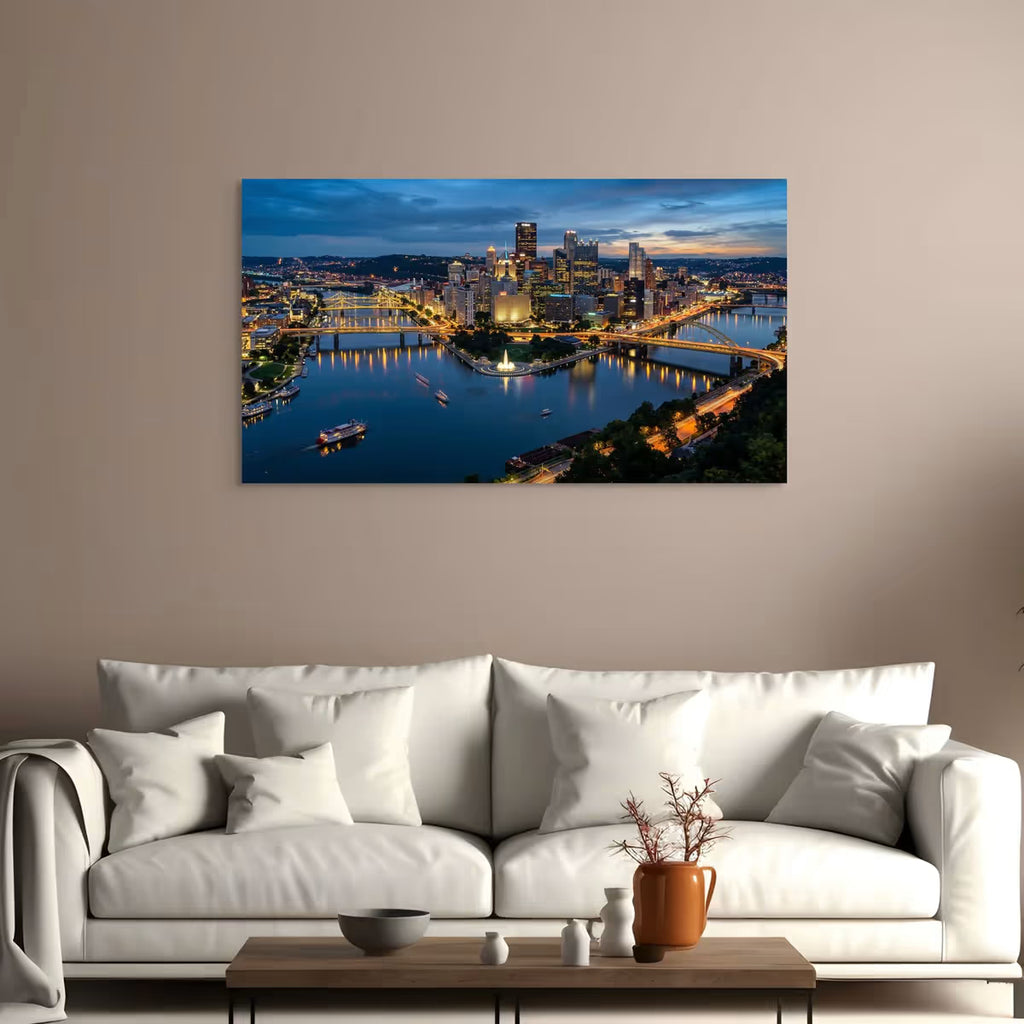 Philly Skyline Wall Art Canvas Philadelphia City Skyline Canvas Print