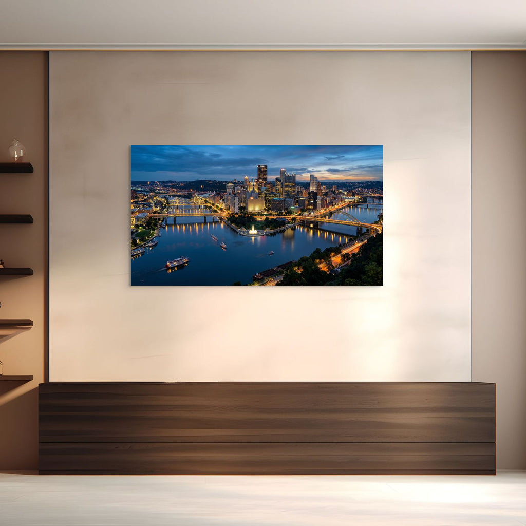 Philly skyline Allegheny River city lights wall art