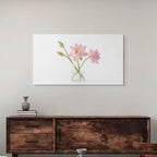 Pink Lotus Canvas Wall Art Serene Watercolor Floral Painting for Calm Decor