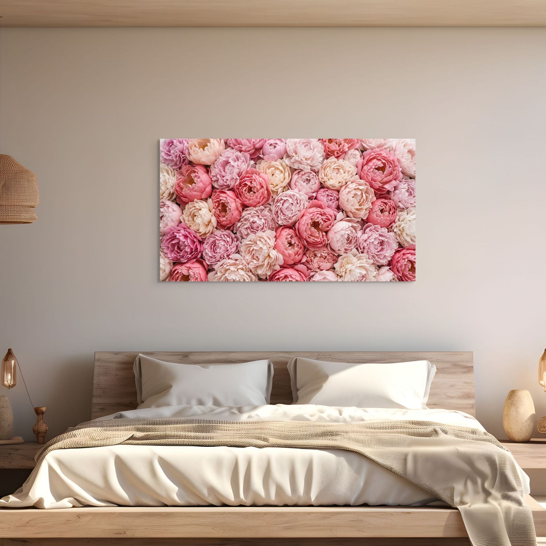 luxury floral wall art soft pink flower pattern Main image
