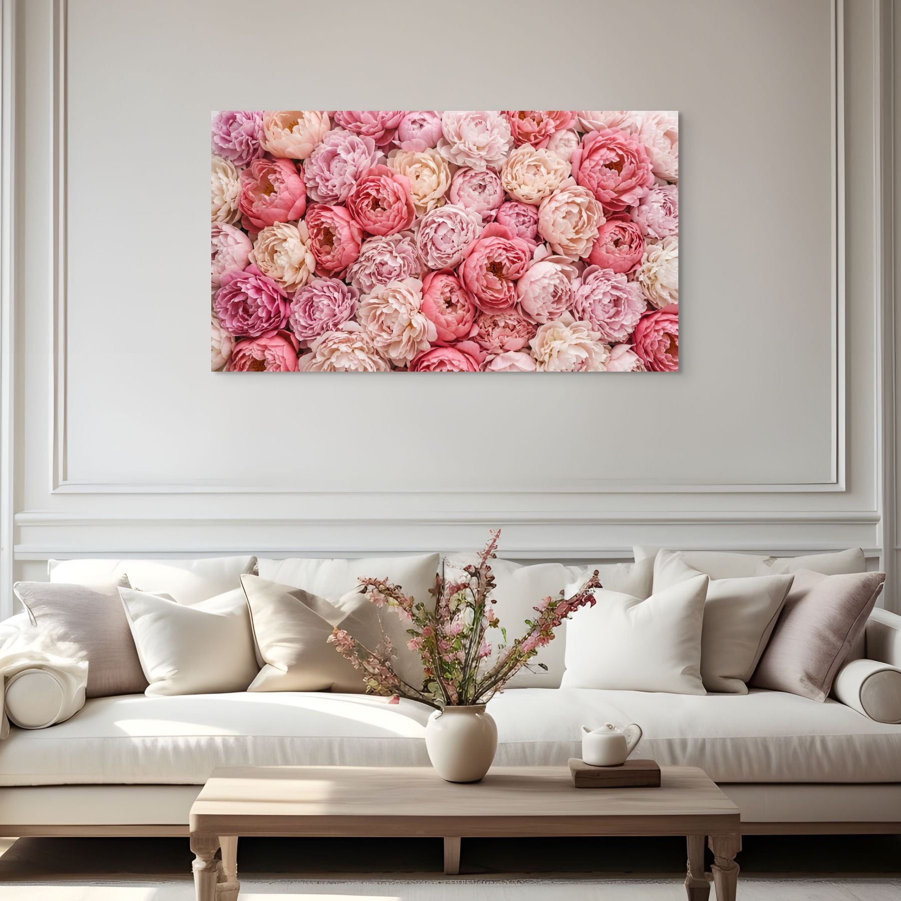 romantic floral wall decor blush tones