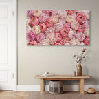 elegant pink flowers wall art botanical pattern