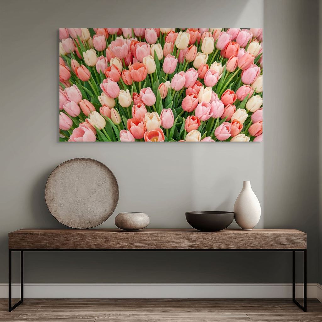 spring flowers wall art pastel tulips decor