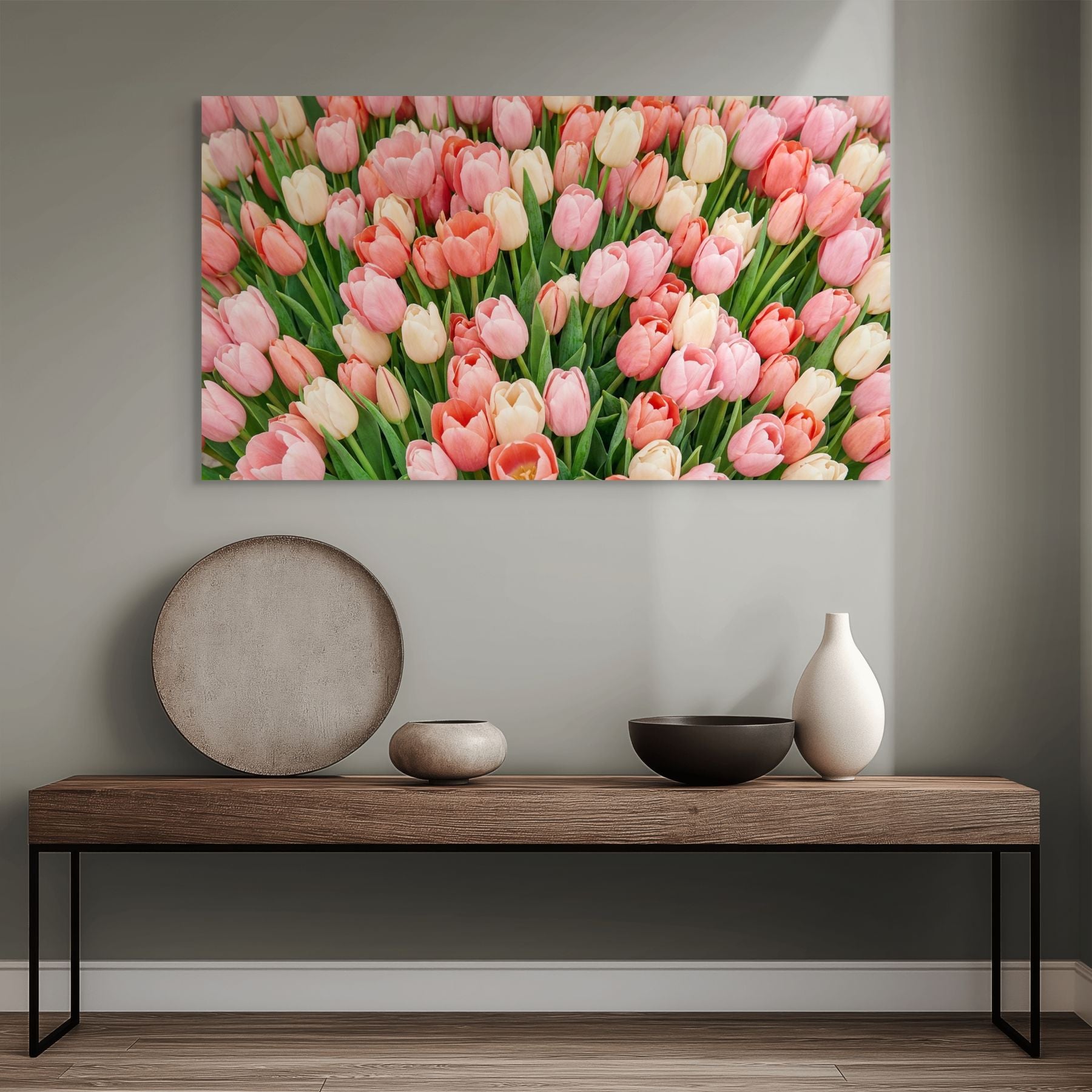 spring flowers wall art pastel tulips decor