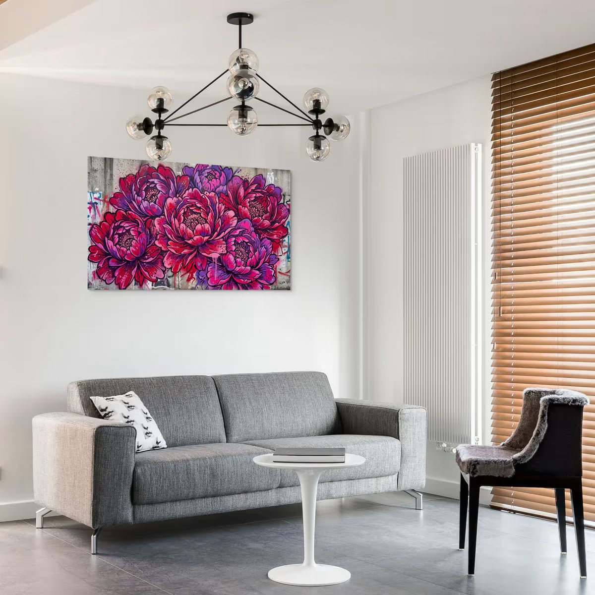 Red Peony Flower Canvas Wall Art Vibrant Floral Canvas Print Home Decor
