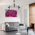 artistic floral wall art pink purple statement piece