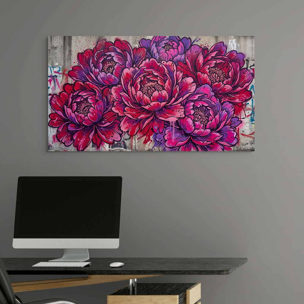 luxury graffiti flower wall decor bold botanical art