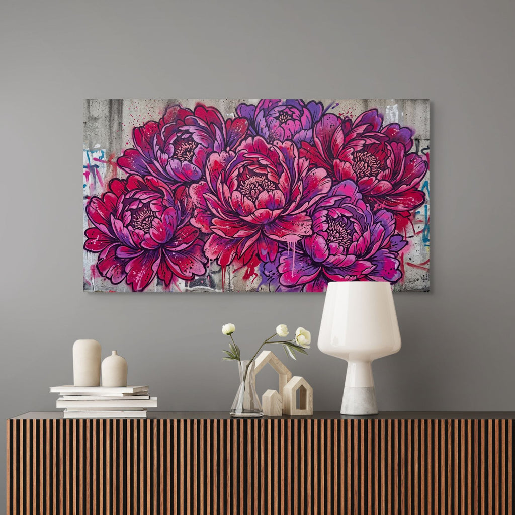 modern peony wall art street art floral design