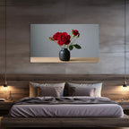 roses in black vase elegant wall decor