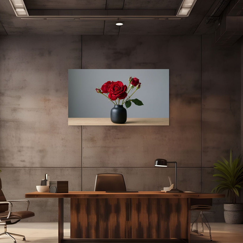 deep red flower wall art luxury floral print