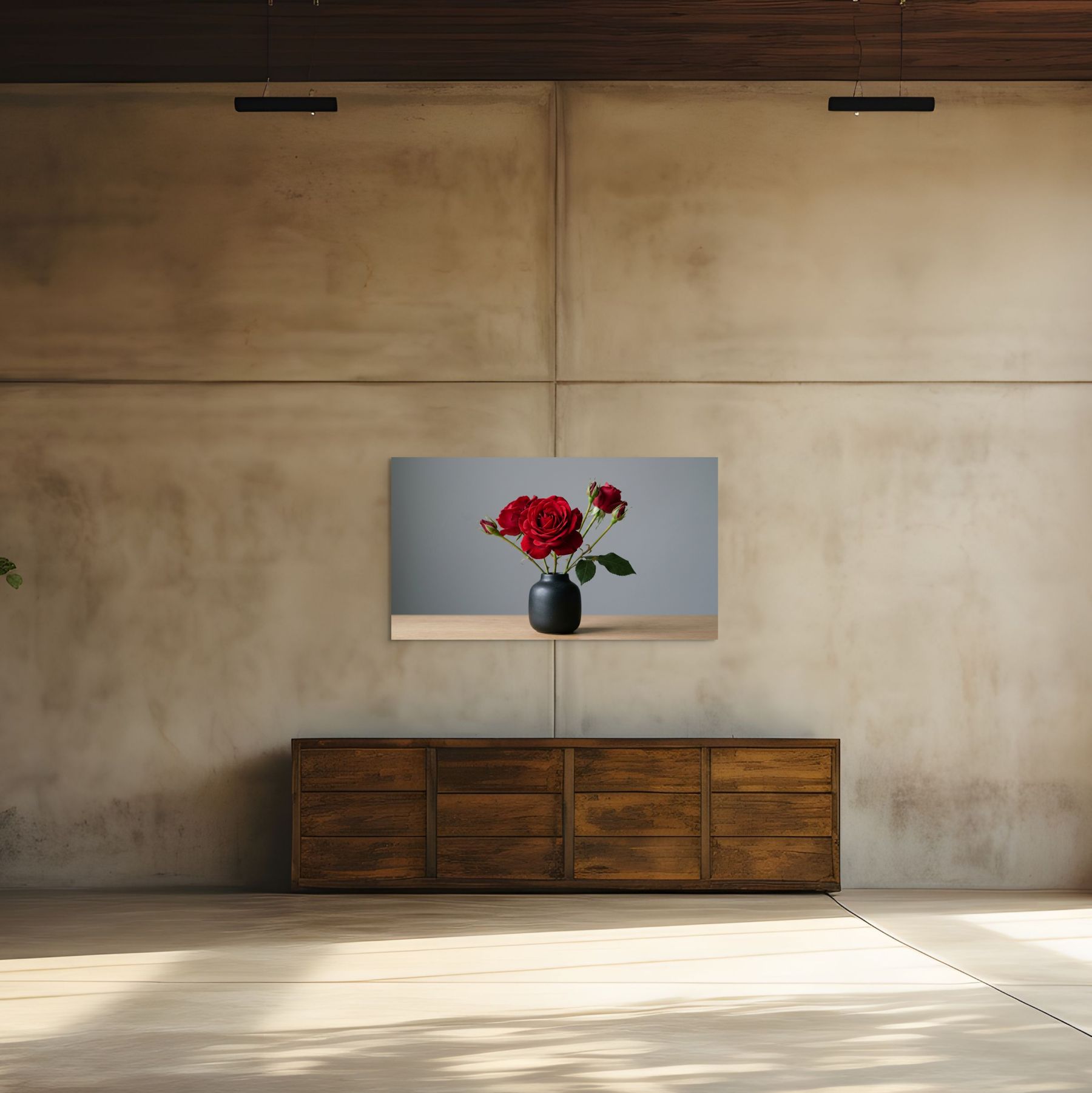 romantic rose bouquet minimalist wall art