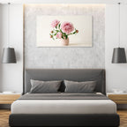 peony flower bouquet in vase wall decor