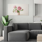 Romantic Pink Peony Canvas Wall Art Watercolor Floral Painting for Elegant Decor