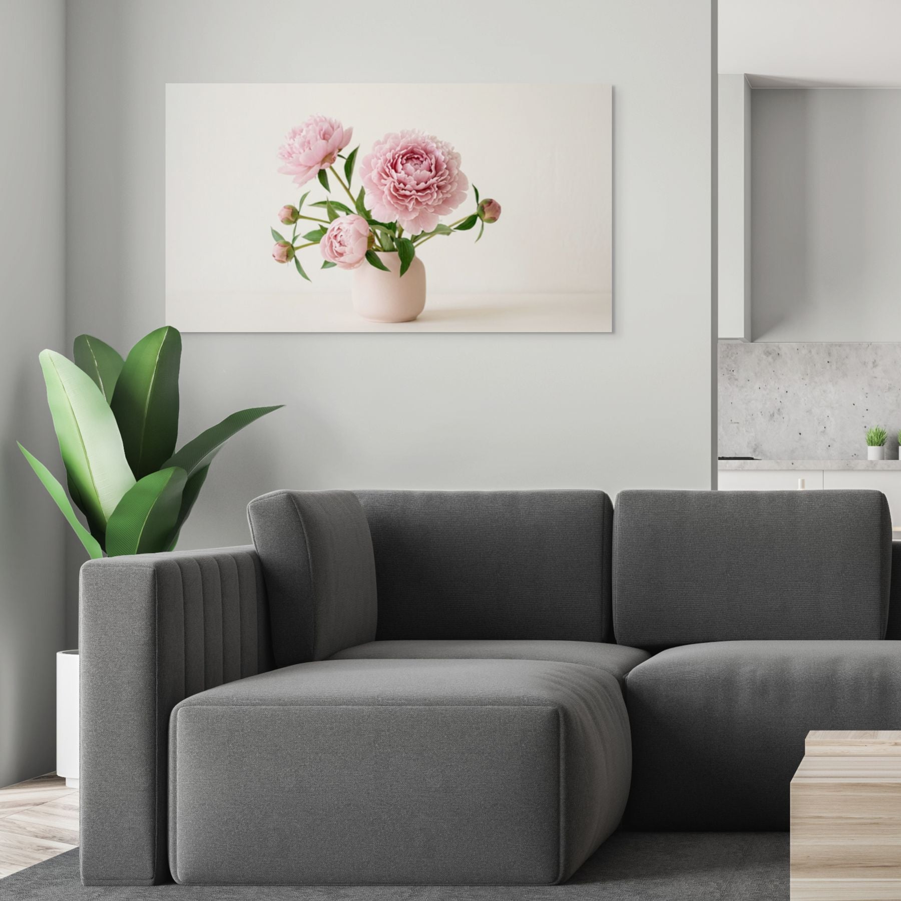 pink peony wall art aesthetic floral print