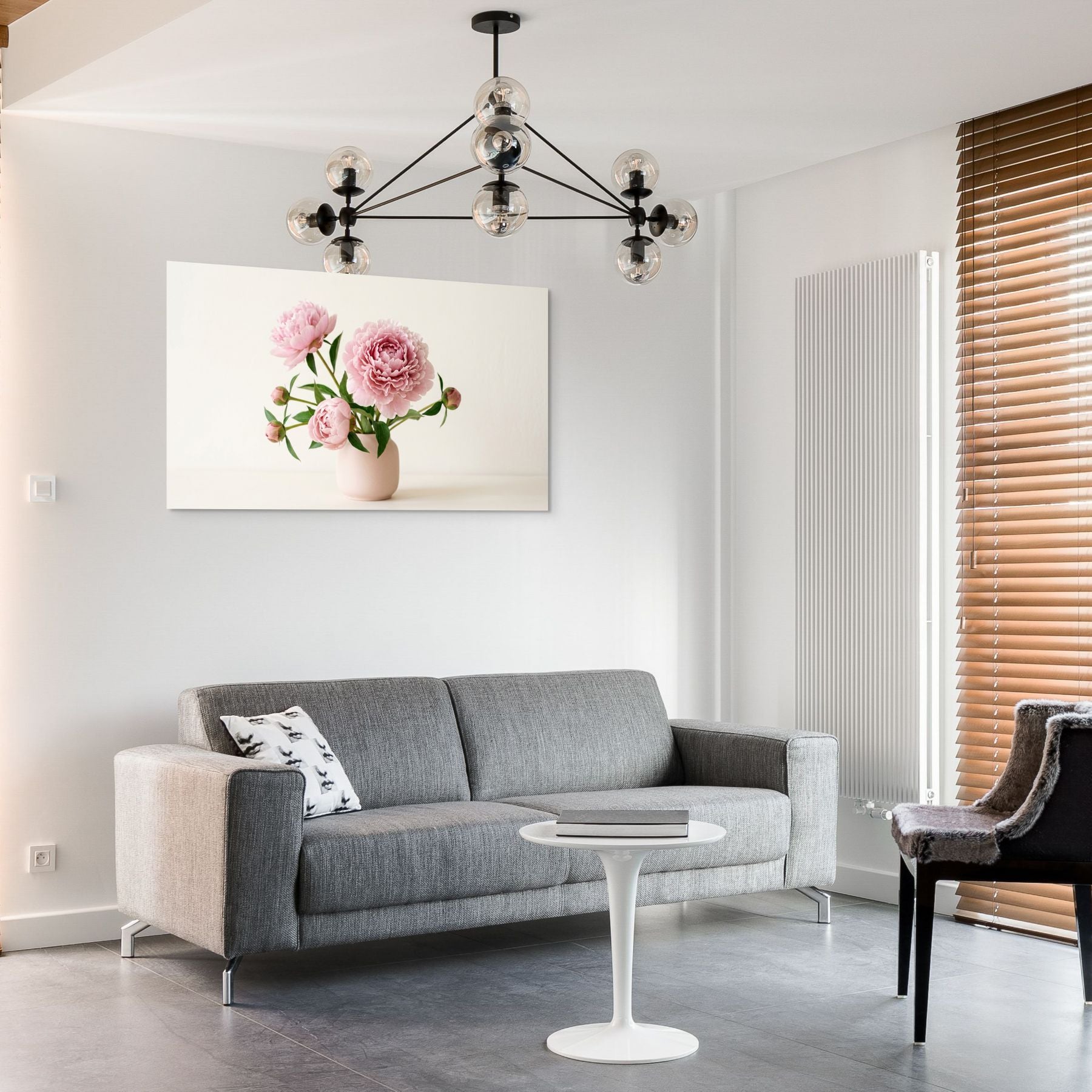 feminine floral wall art soft pink tones