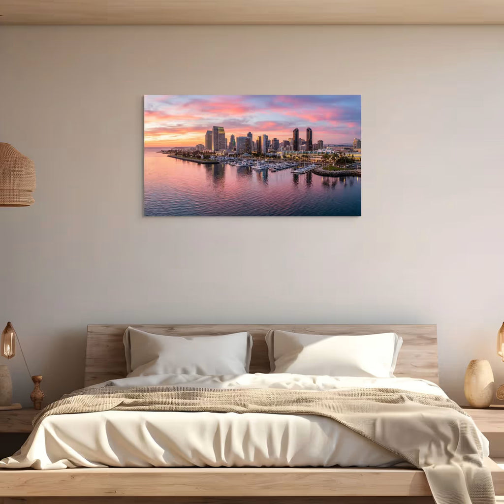 San Diego City Skyline Canvas Wall Art San Diego California Skyline Print