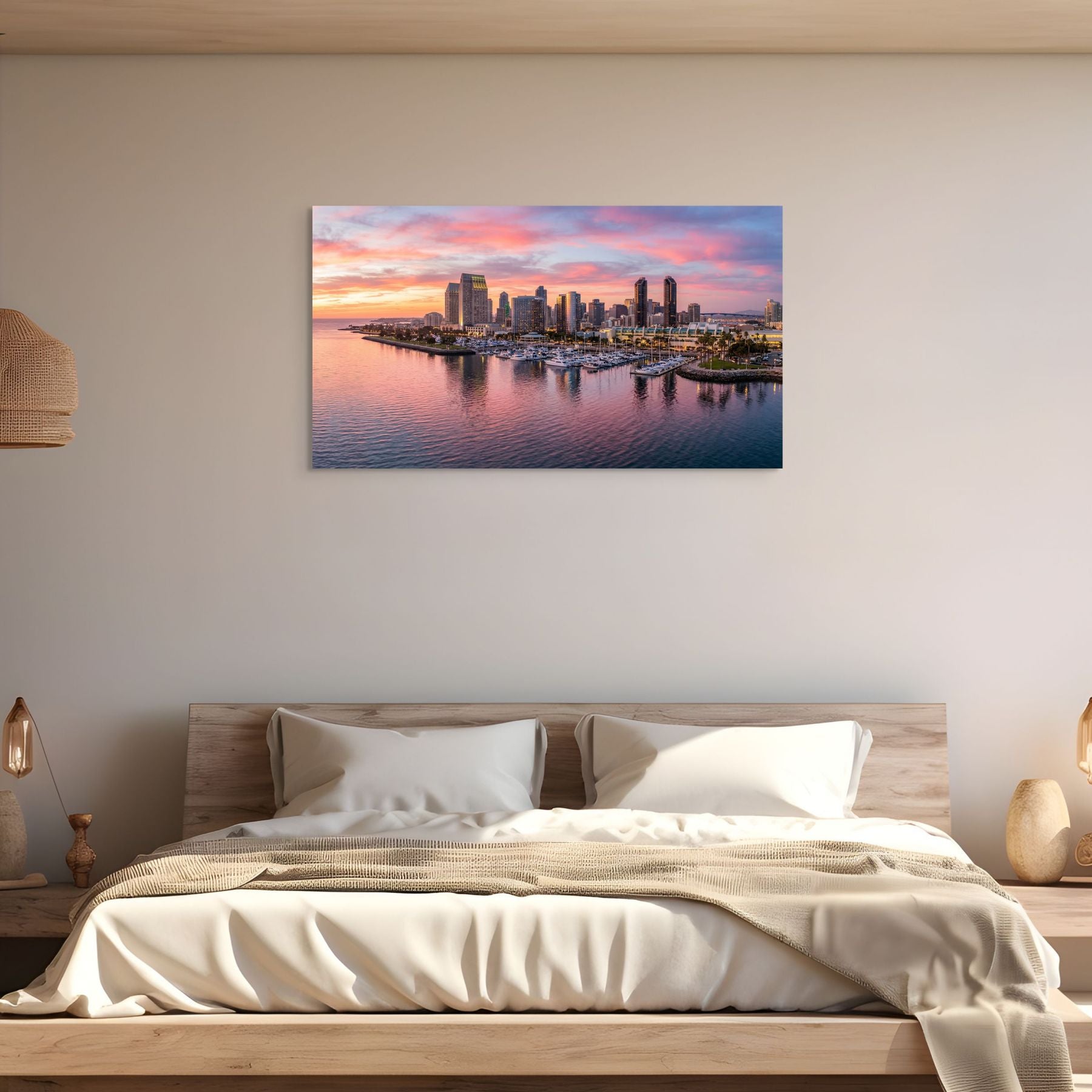 San Diego waterfront skyline golden hour cityscape print