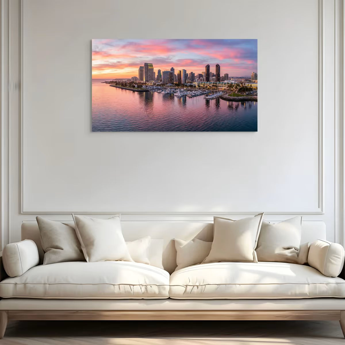 San Diego City Skyline Canvas Wall Art San Diego California Skyline Print
