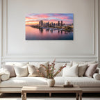 San Diego harbor skyline reflection modern city print