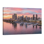 San Diego skyline sunset marina waterfront cityscape wall art print