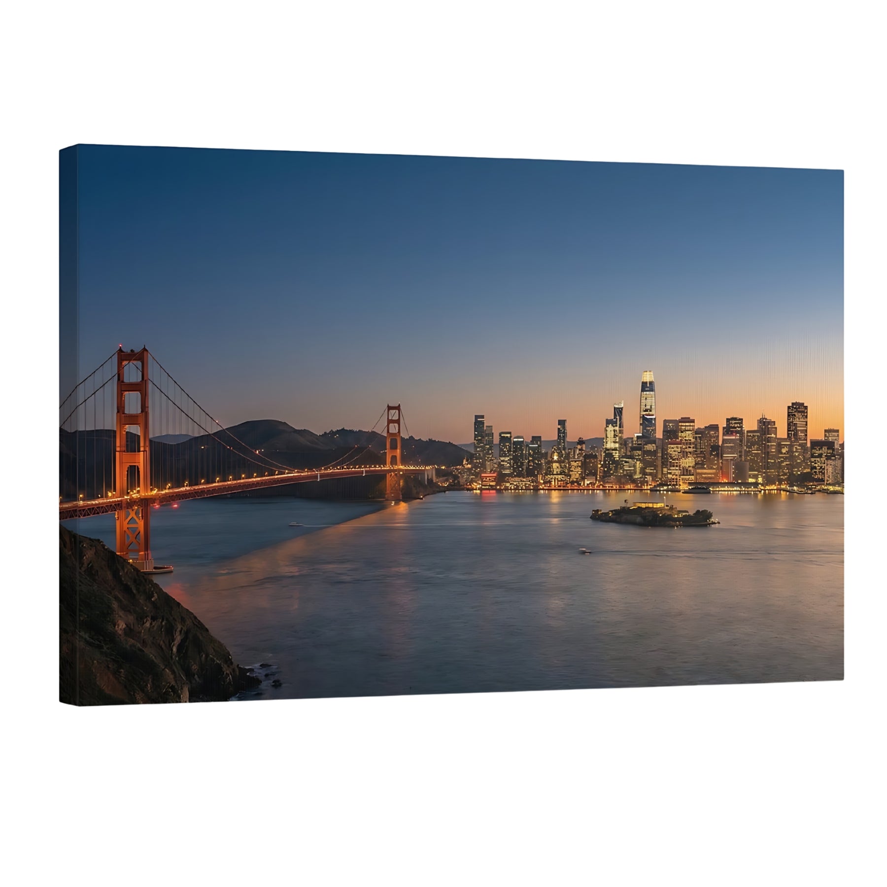 San Francisco skyline sunset Golden Gate Bridge cityscape wall art print Main image