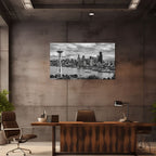 Seattle skyline with Space Needle black and white urban wall decor