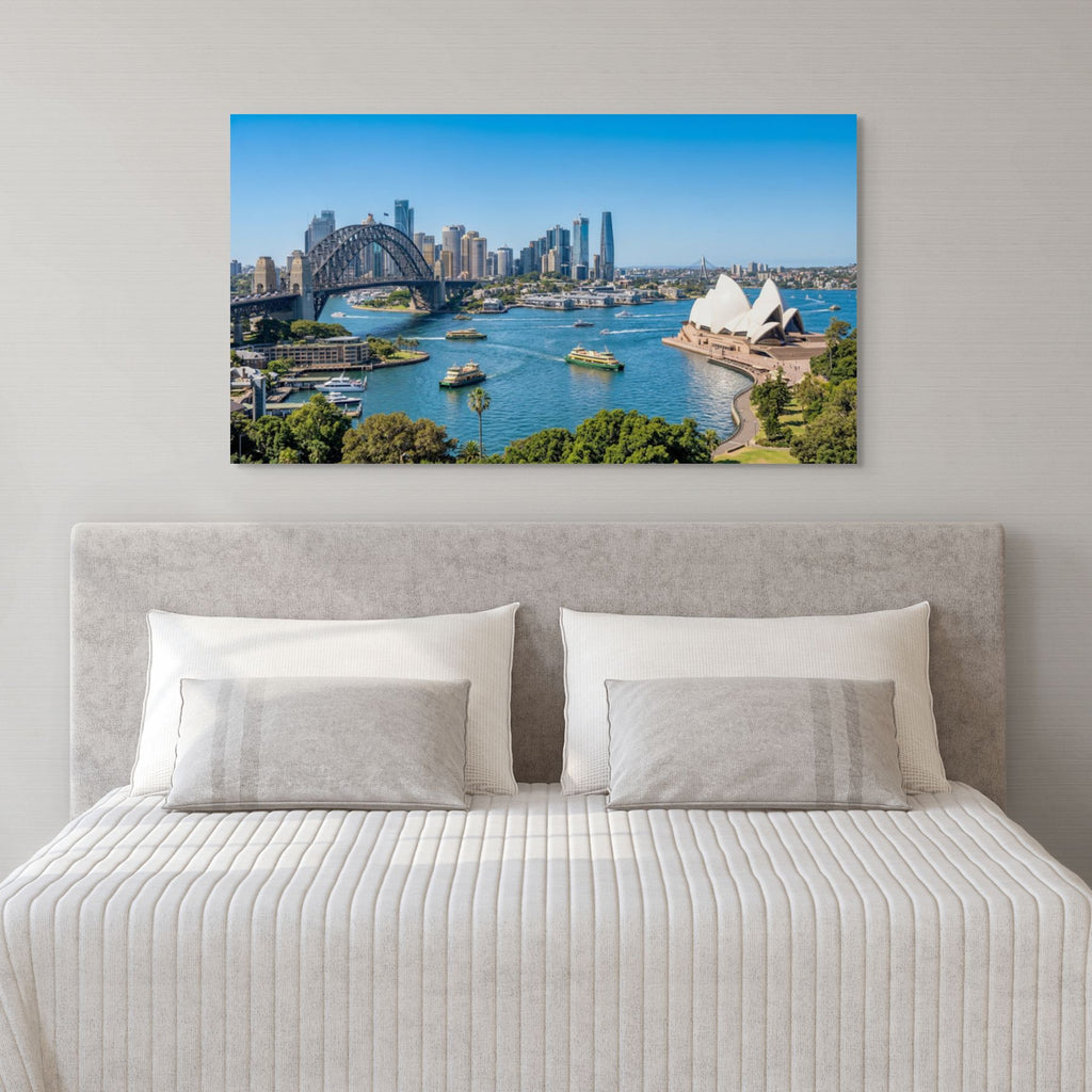 Sydney harbour cityscape panoramic print Australia skyline decor