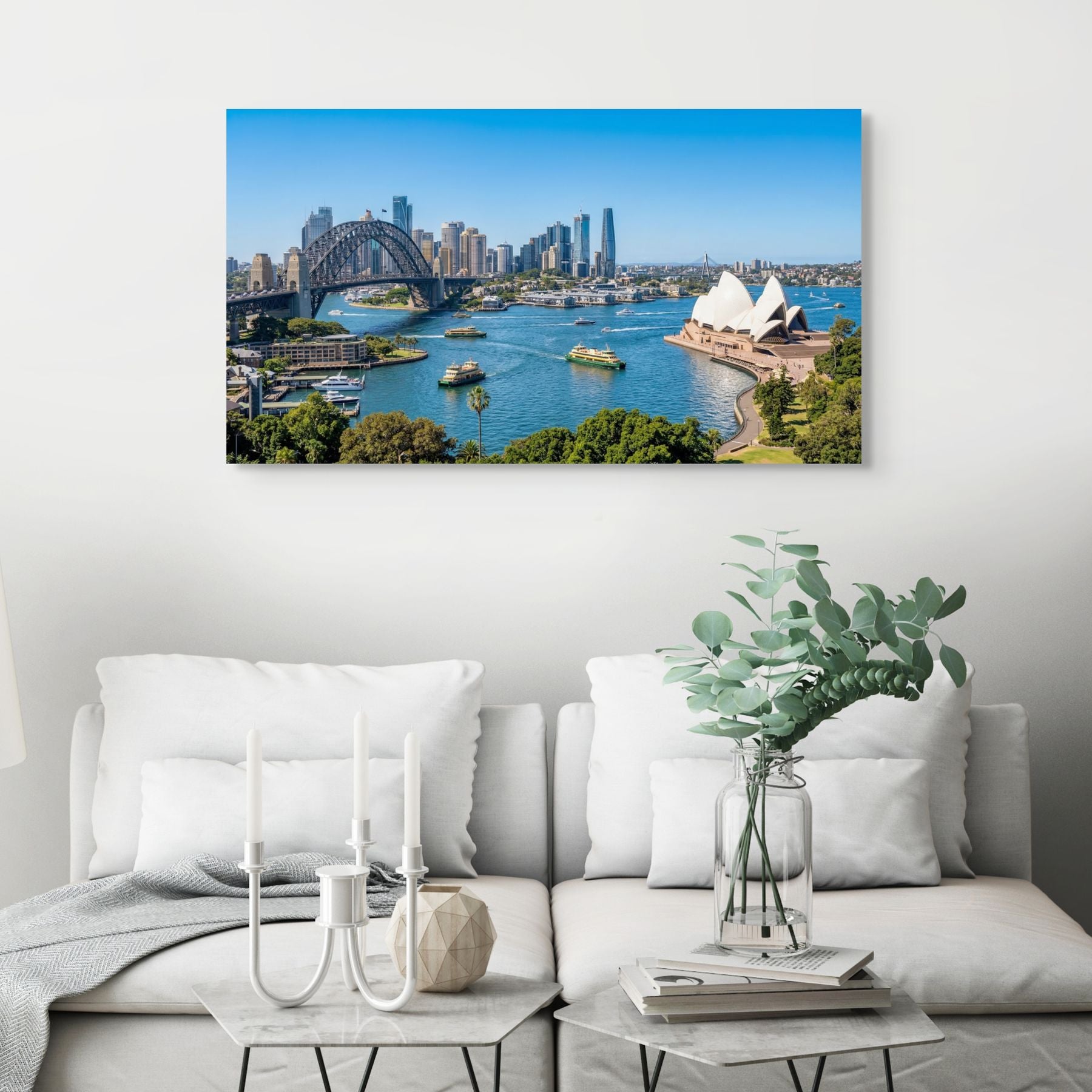 Sydney Opera House and Harbour Bridge skyline wall art