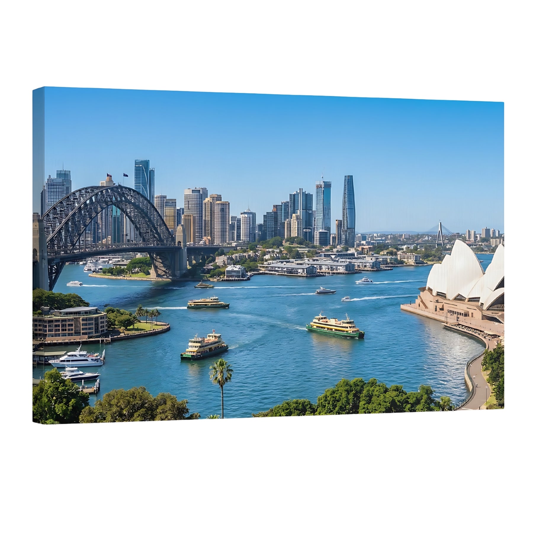 Sydney skyline Opera House Harbour Bridge waterfront cityscape wall art print Main image