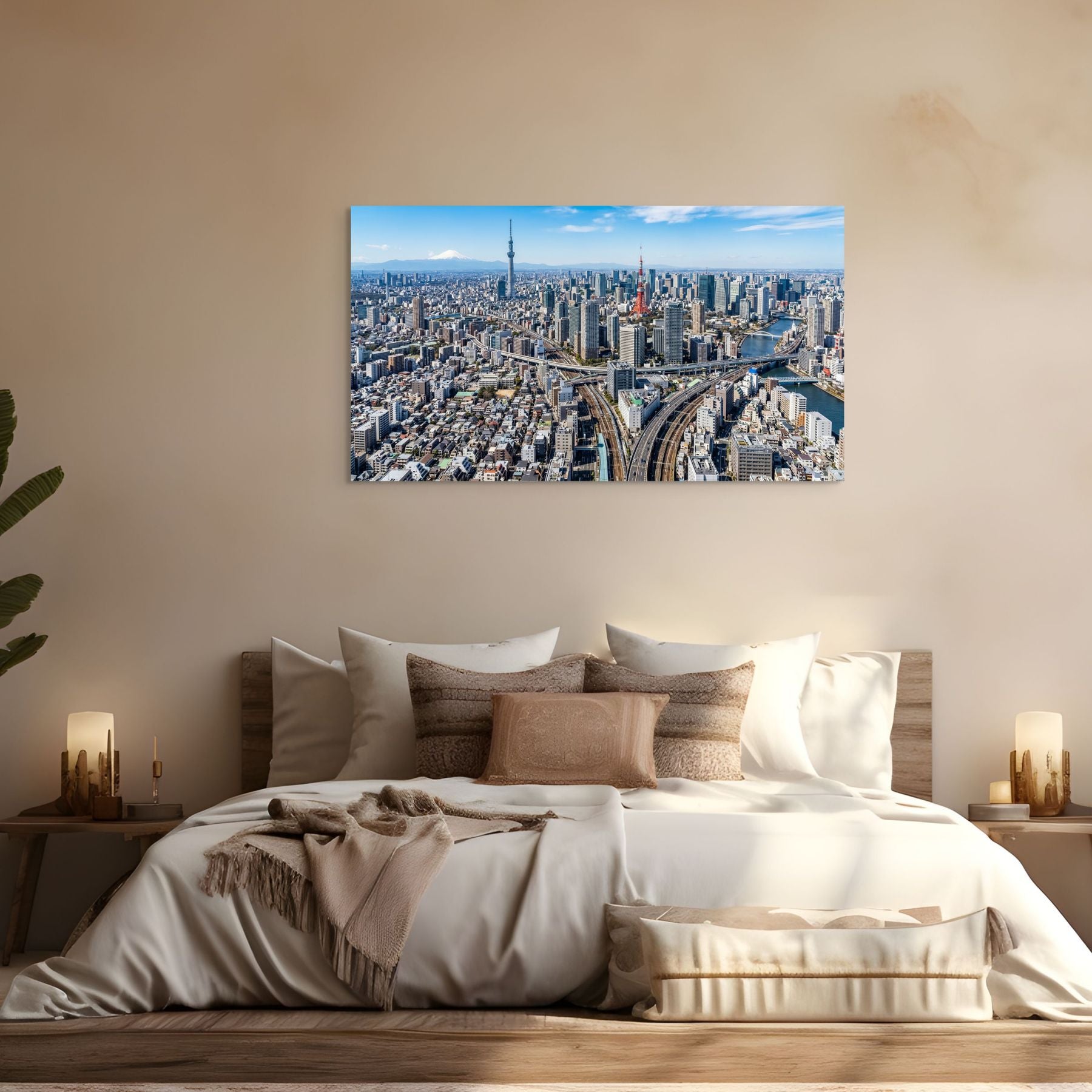 Tokyo cityscape panoramic print Japan skyline daylight decor