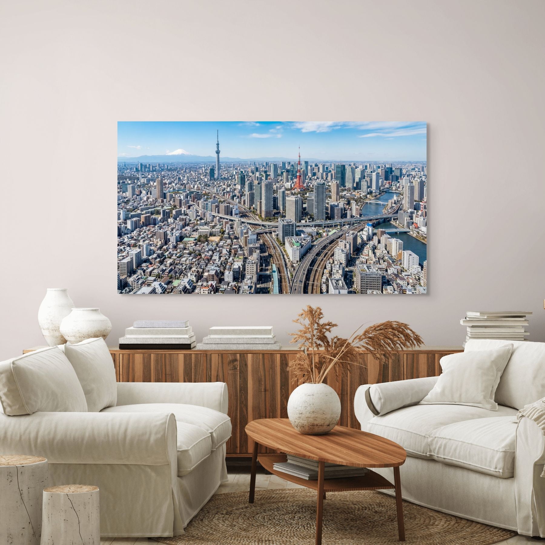Tokyo skyline urban architecture panoramic canvas print