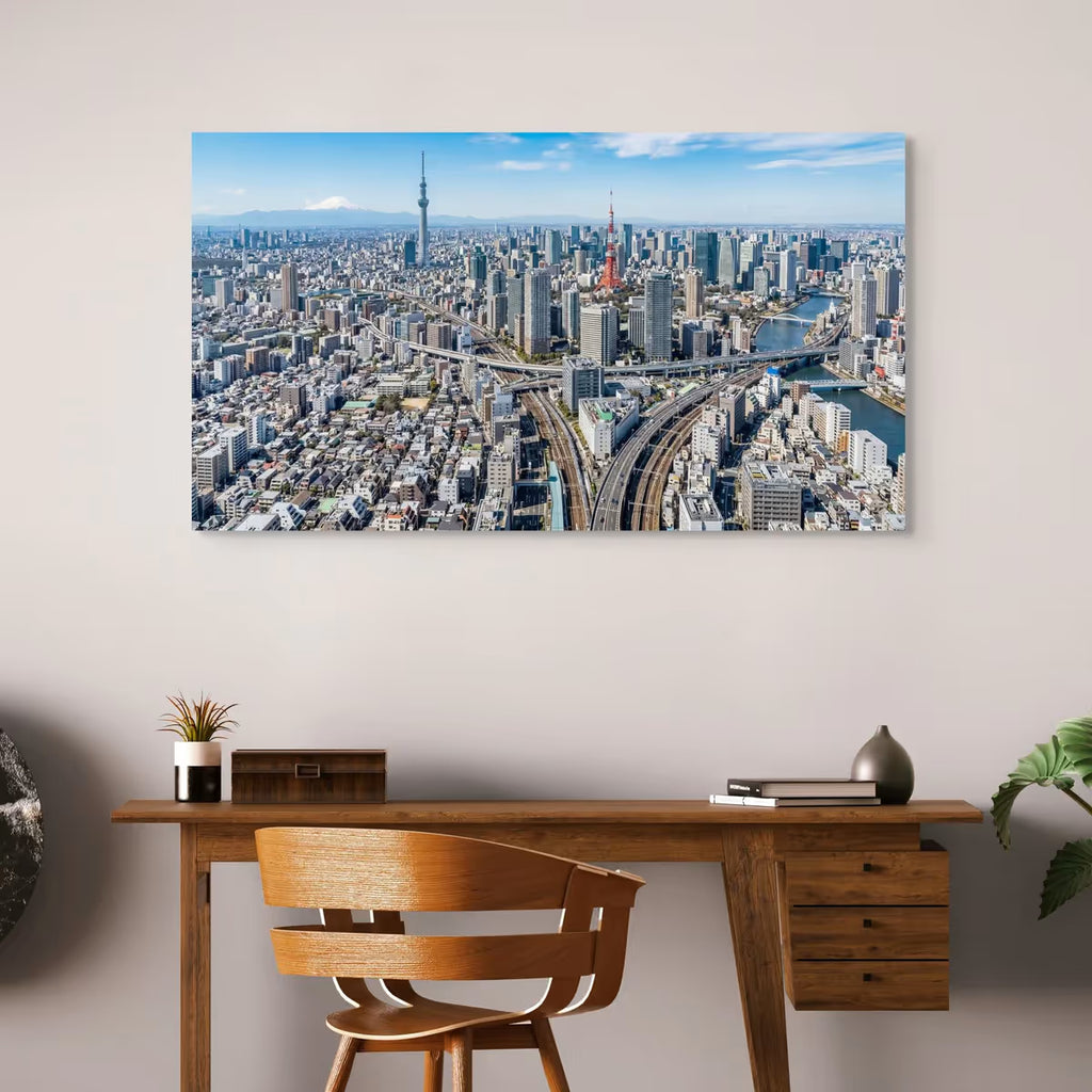 Tokyo Skyline Canvas Wall Art Tokyo Japan Cityscape Print