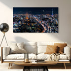 Tokyo city night lights futuristic skyline canvas print